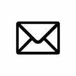black and white mail icon