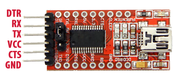 FTDI Serial pin outs