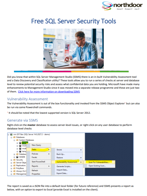 SQL Server Security Tools Free Guide | Northdoor plc