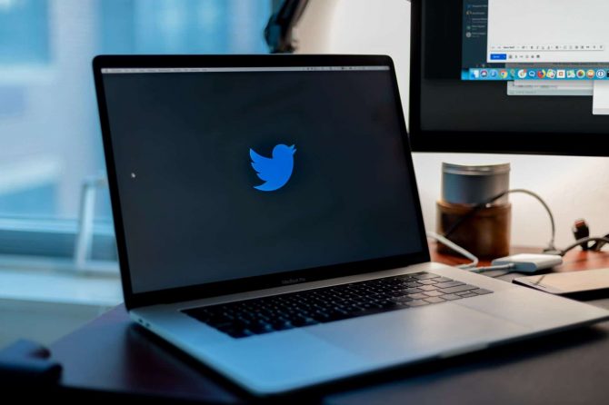 Twitter logo on a laptop screen