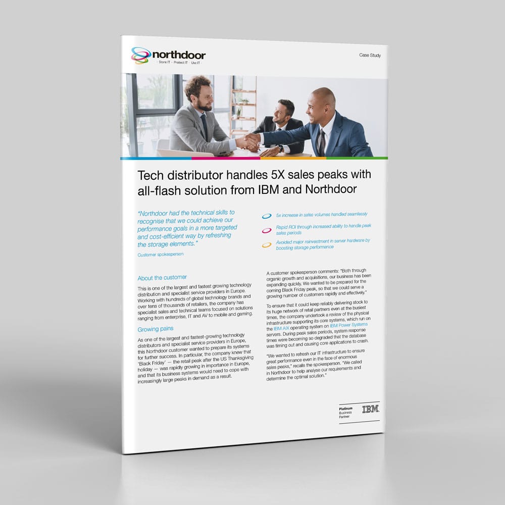 Tech distributor handles 5X sales peaks with all-flash solution from IBM and Northdoor