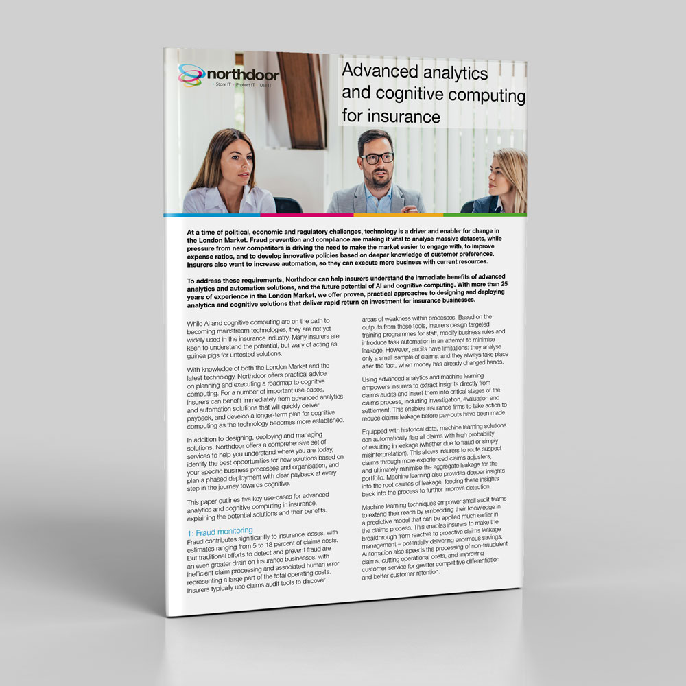 Advanced analytics and cognitive computing for insurance