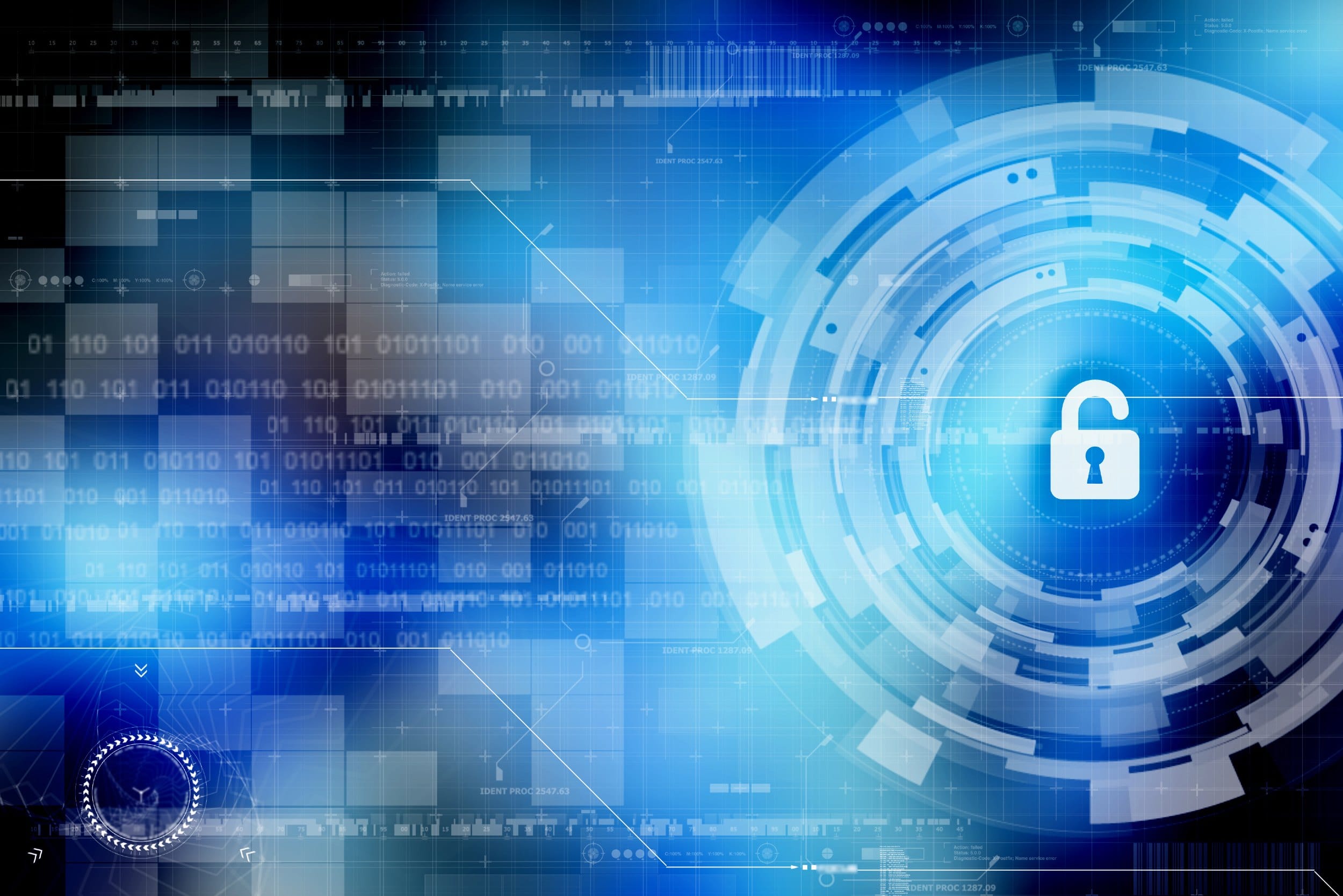 Graphic of a vault with an unlocked padlock in the centre 